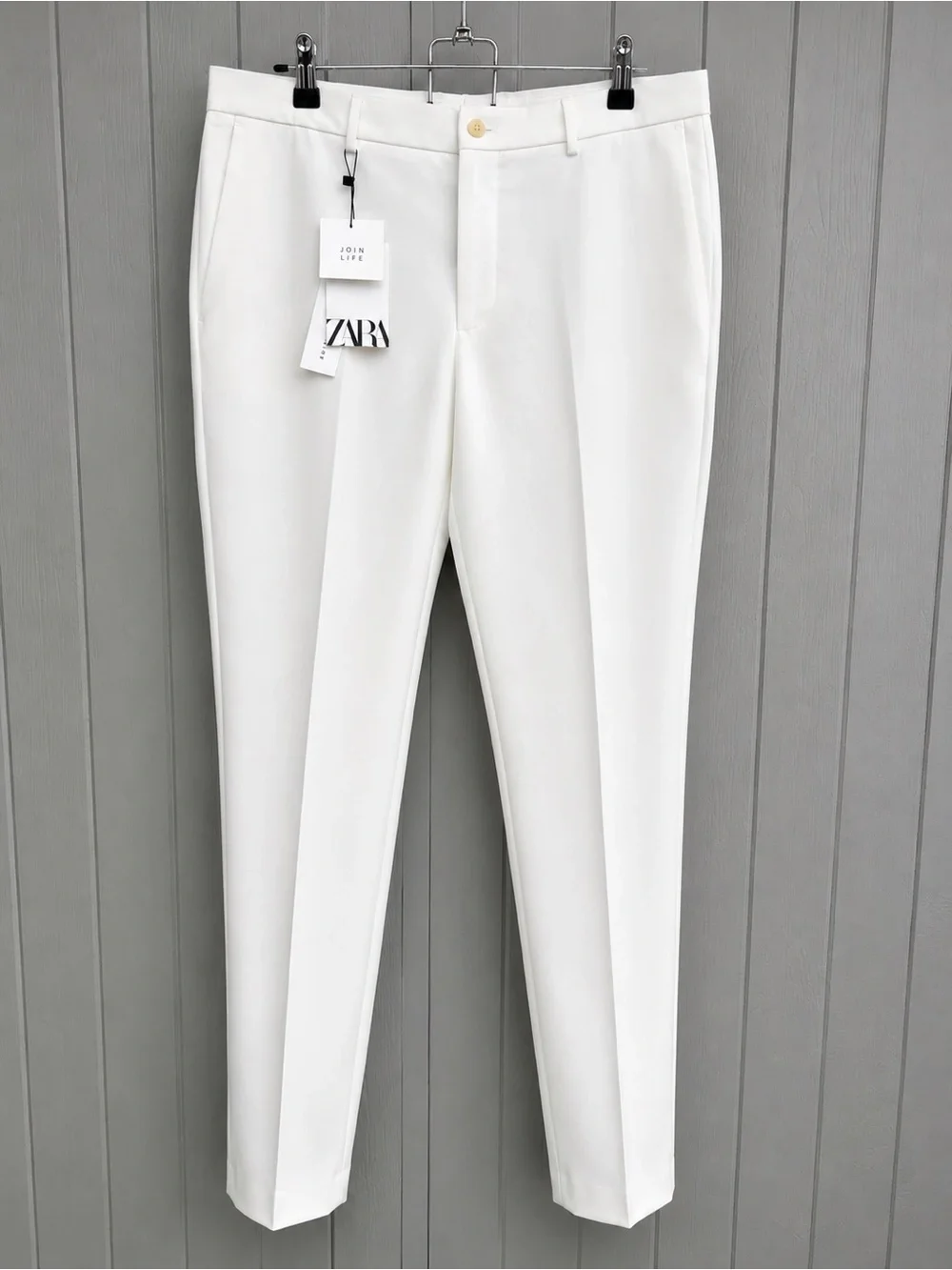 Zara Men’s Slim Fit White Trousers 🤍